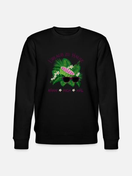 Sommer Spruch Urlaub Zuhause kann mich mal, d-lila - Stanley/Stella Unisex Bio-Sweatshirt CHANGER - Schwarz
