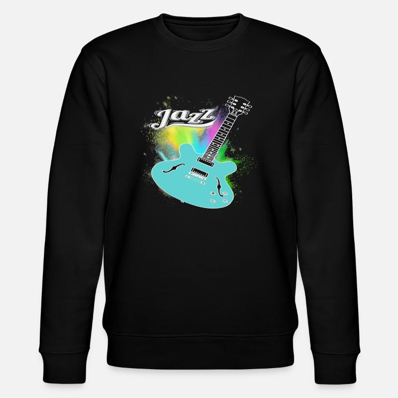 Jazz Guitar Splash Blue - Stanley/Stella Unisex Bio-Sweatshirt CHANGER - Schwarz
