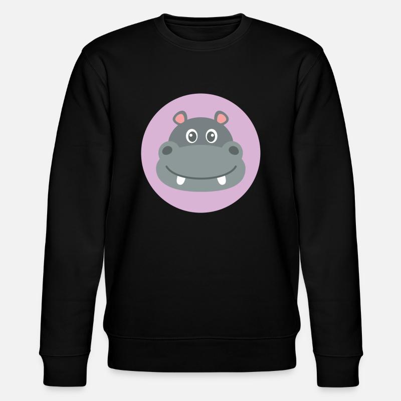 Hippo Nilpferd Kopf - Stanley/Stella Unisex Bio-Sweatshirt CHANGER  - Schwarz