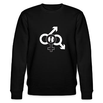 Partage de la femme - Sweat bio CHANGER Stanley/Stella Unisexe - noir - Devant - Nik (191cm) & Marisol (170cm)