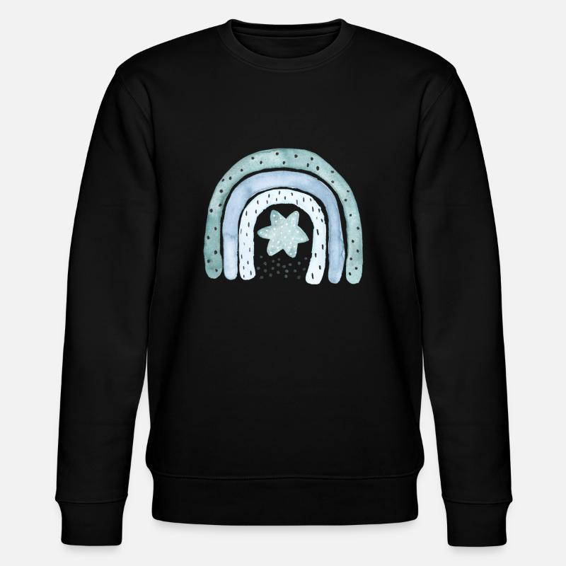 Rainbow denim blue with asterisk - Stanley/Stella CHANGER Unisex Organic Sweatshirt - black