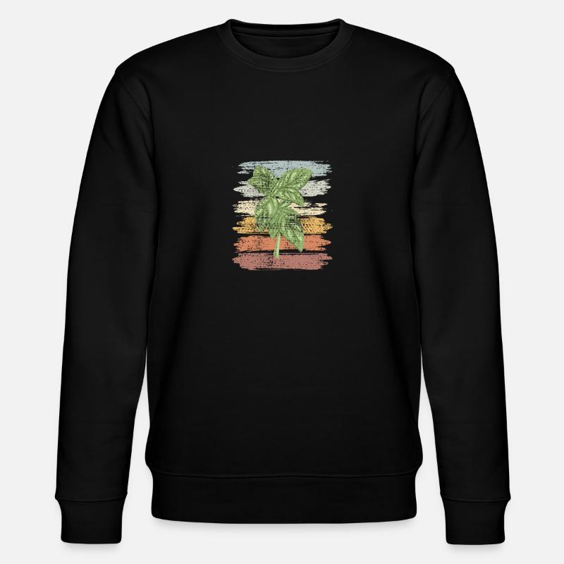 Herbal Basil-Herb Retro Design - Stanley/Stella CHANGER Unisex Organic Sweatshirt - black