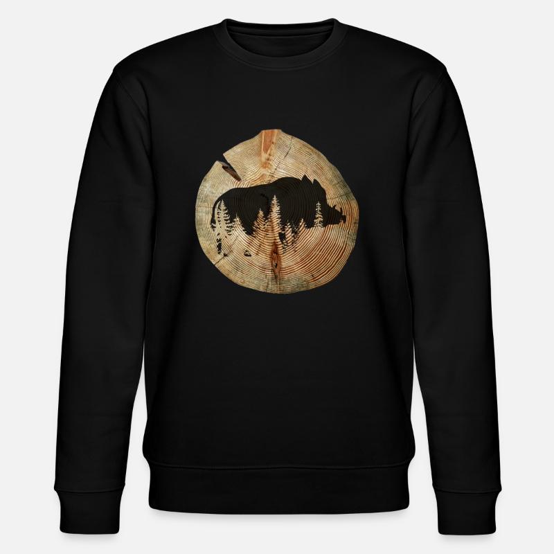 Tree disc wild boar - Stanley/Stella CHANGER Unisex Organic Sweatshirt - black