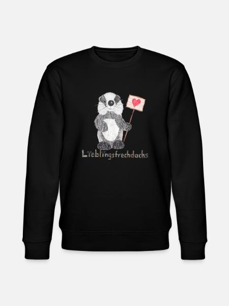 Lieblingsfrechdachs mit Herzschild - Stanley/Stella Unisex Bio-Sweatshirt CHANGER - Schwarz