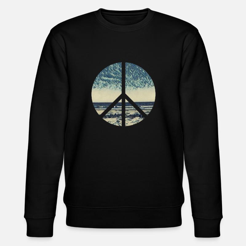 Peace Zeichen Ocean - Stanley/Stella Unisex Bio-Sweatshirt CHANGER  - Schwarz