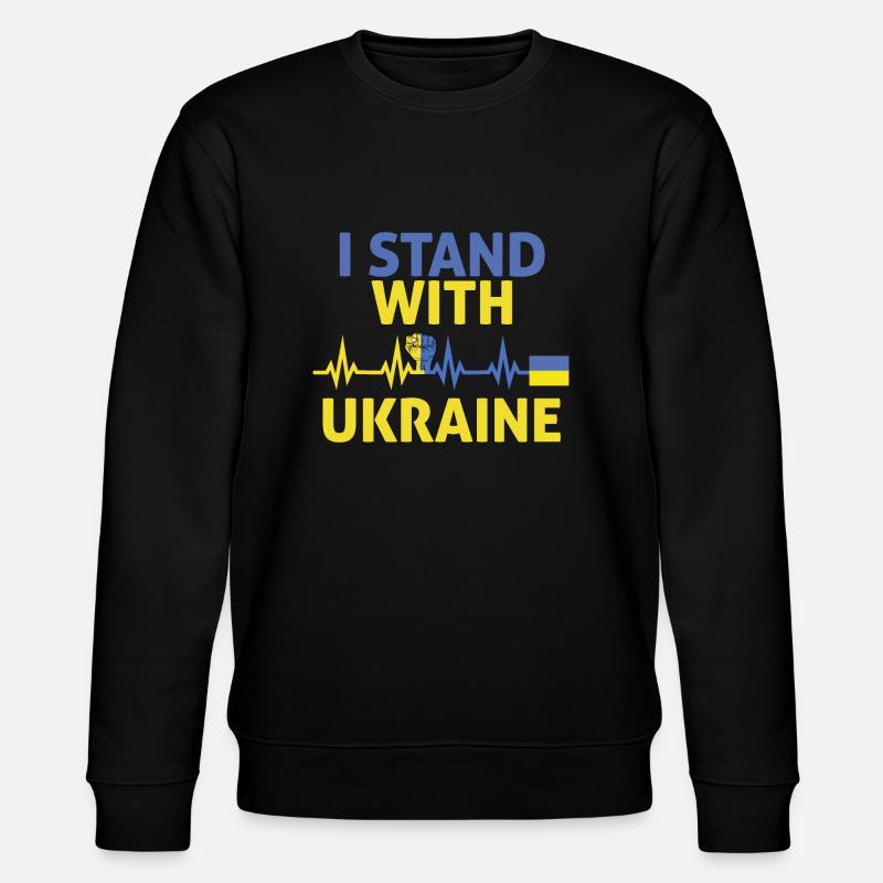 ich stehe mit ukraine glag - Stanley/Stella Unisex Bio-Sweatshirt CHANGER  - Schwarz