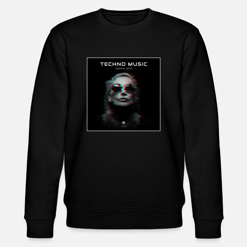 Glitch de musique techno - Sweat bio CHANGER Stanley/Stella Unisexe - noir