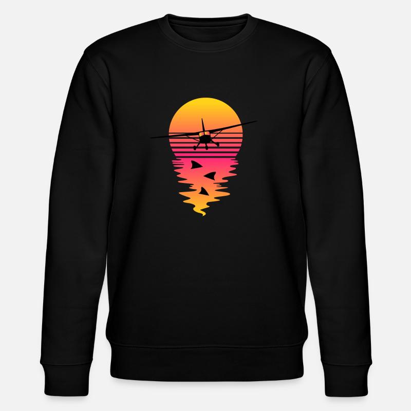Synthwave Flight - Stanley/Stella Unisex Bio-Sweatshirt CHANGER  - Schwarz