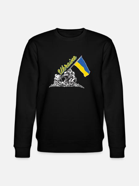 ukraine flag raising - Stanley/Stella CHANGER Unisex Organic Sweatshirt - black