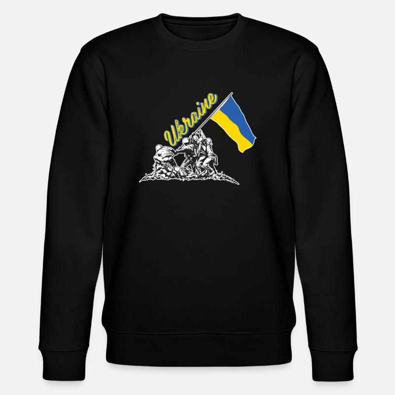 ukrainische flagge hissen - Stanley/Stella Unisex Bio-Sweatshirt CHANGER - Schwarz