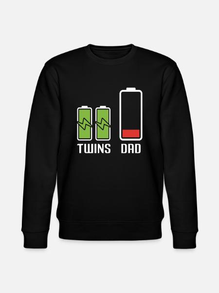 Dad Twins Battery Energy Power - Stanley/Stella CHANGER Unisex Organic Sweatshirt - black