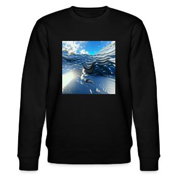 Endlose blaue Meereswellen gegen den blauen Himmel - Stanley/Stella Unisex Bio-Sweatshirt CHANGER  - Schwarz - Vorne - Nik (191cm) & Marisol (170cm)
