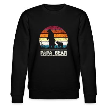 Papa Bear - Stanley/Stella Unisex Bio-Sweatshirt CHANGER  - Schwarz - Vorne - Nik (191cm) & Marisol (170cm)