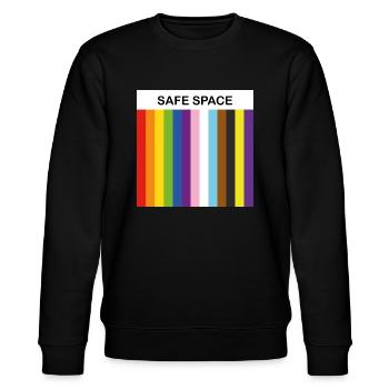 LBGTQIA Safe Space stolzer Verbündeter - Stanley/Stella Unisex Bio-Sweatshirt CHANGER  - Schwarz - Vorne - Nik (191cm) & Marisol (170cm)