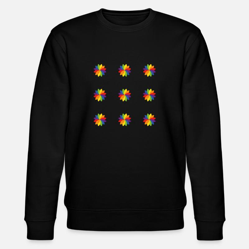 Helles Regenbogenblumenmuster - Stanley/Stella Unisex Bio-Sweatshirt CHANGER  - Schwarz