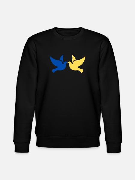 Ukraine Peace Doves - Stanley/Stella CHANGER Unisex Organic Sweatshirt - black