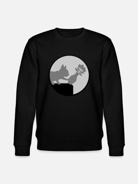 Flower vase falls down cat - Stanley/Stella CHANGER Unisex Organic Sweatshirt - black