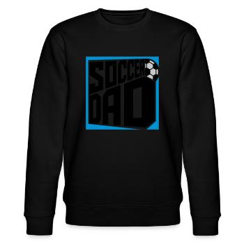 Logo Design Soccer Dad - Stanley/Stella Unisex Bio-Sweatshirt CHANGER  - Schwarz - Vorne - Nik (191cm) & Marisol (170cm)