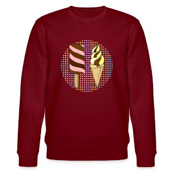 Eis - Stanley/Stella Unisex Bio-Sweatshirt CHANGER  - Burgunderrot - Vorne - Nik (191cm) & Marisol (170cm)