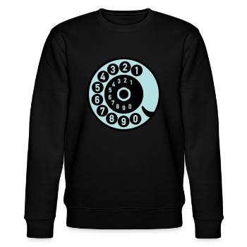 Dial Vintage Phone Call Retro Technology - Stanley/Stella CHANGER Unisex Organic Sweatshirt - black - Front - Nik (191cm) & Marisol (170cm)