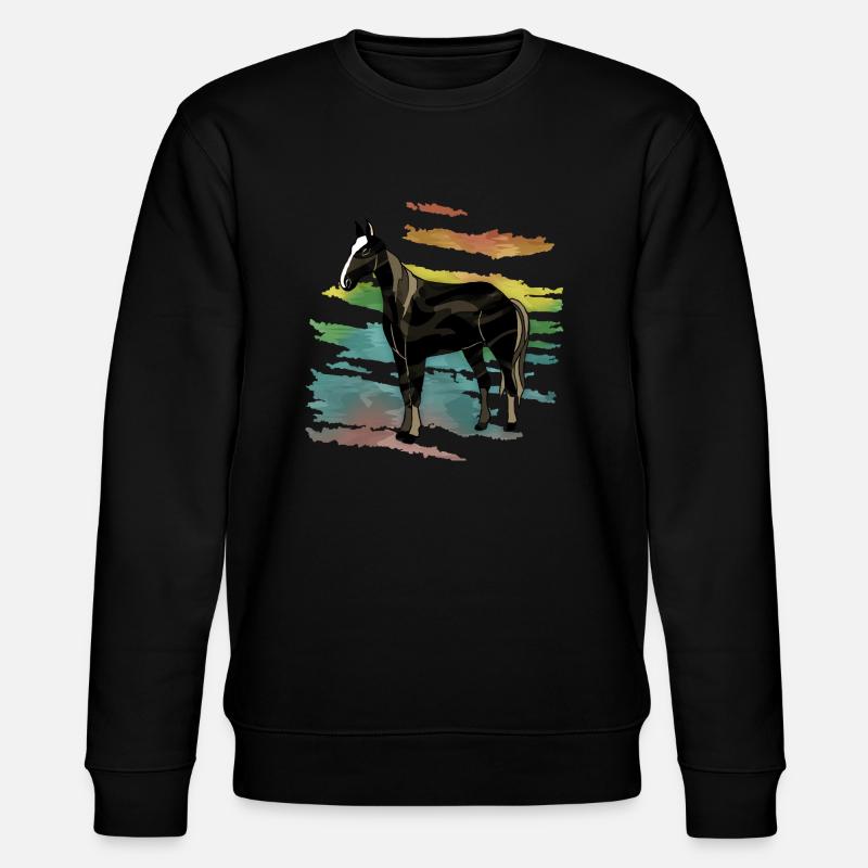 Pferd - Stanley/Stella Unisex Bio-Sweatshirt CHANGER  - Schwarz