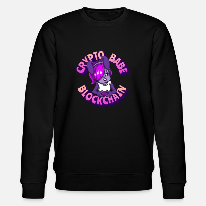 Crypto Babe Blockchain transparent - Stanley/Stella Unisex Bio-Sweatshirt CHANGER  - Schwarz