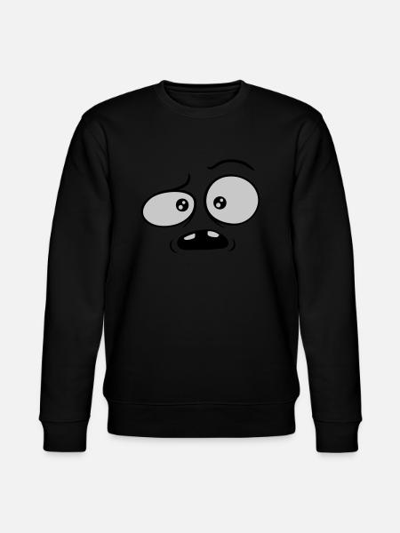 Skeptical confused comic face - Stanley/Stella CHANGER Unisex Organic Sweatshirt - black