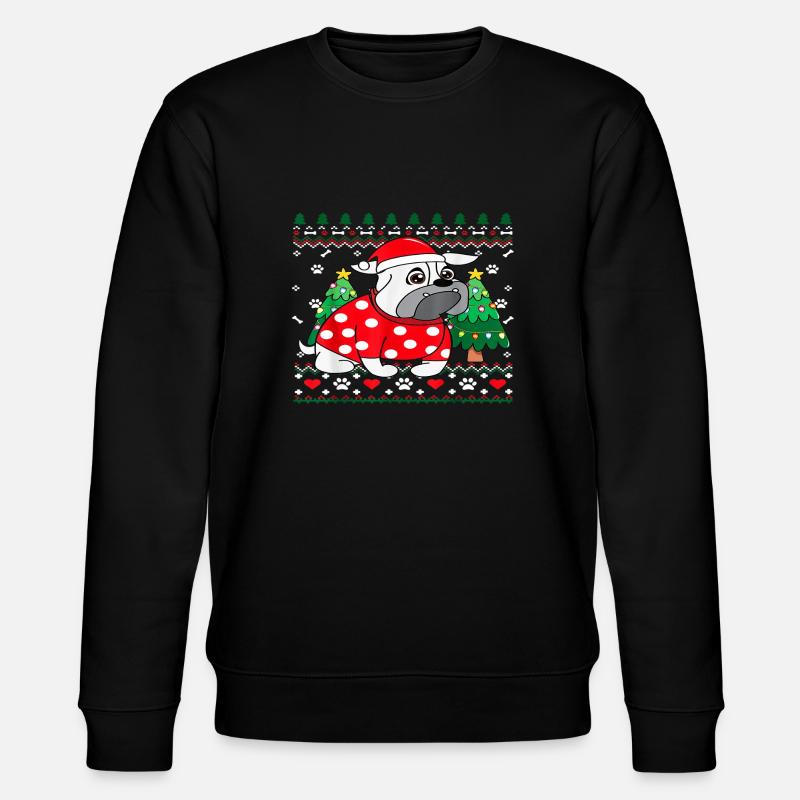Bulldog Noël Ugly Pull - Sweat bio CHANGER Stanley/Stella Unisexe - noir