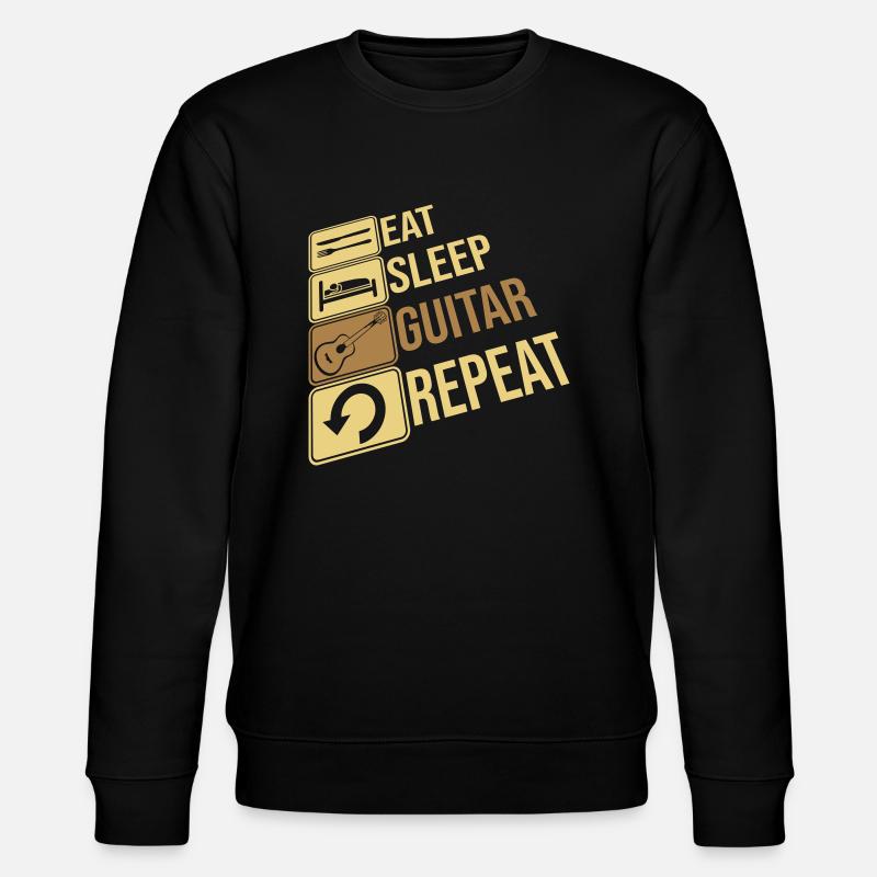 Gitarrist Eat Sleep Repeat - Stanley/Stella Unisex Bio-Sweatshirt CHANGER - Schwarz