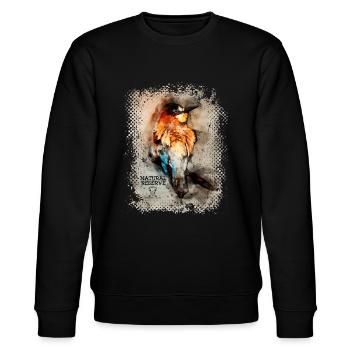 Serie "NATURE RESERVE" - Europäischer Bienenfresser - Stanley/Stella Unisex Bio-Sweatshirt CHANGER  - Schwarz - Vorne - Nik (191cm) & Marisol (170cm)