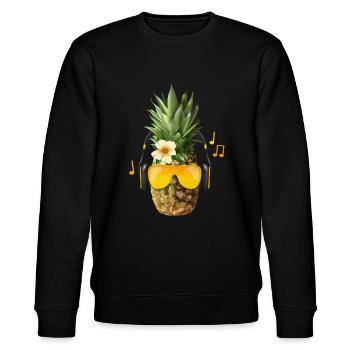 Fette Ananas Beats - T-Shirt Sommermotiv - Stanley/Stella Unisex Bio-Sweatshirt CHANGER  - Schwarz - Vorne - Nik (191cm) & Marisol (170cm)