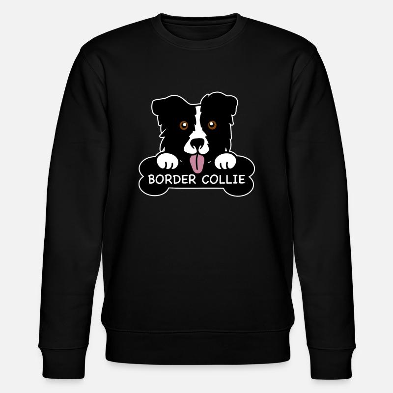 Border collie and bones - Stanley/Stella CHANGER Unisex Organic Sweatshirt - black