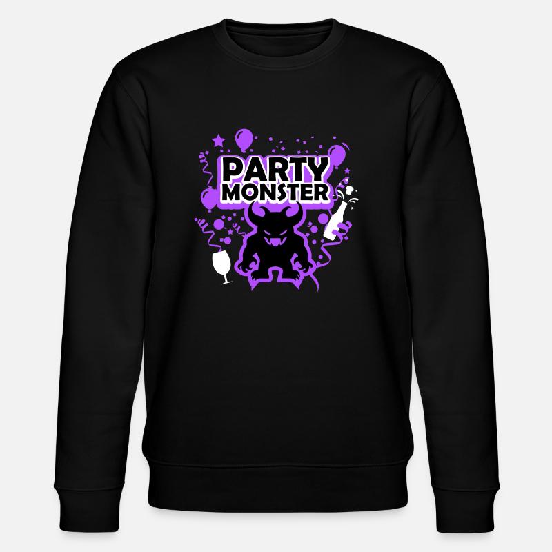 Partymonster lila - Stanley/Stella Unisex Bio-Sweatshirt CHANGER  - Schwarz