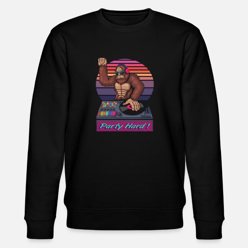 Bigfoot DJ Party Hard ! - Stanley/Stella Unisex Bio-Sweatshirt CHANGER  - Schwarz