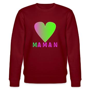 Maman - Sweat bio CHANGER Stanley/Stella Unisexe - bordeaux - Devant - Nik (191cm) & Marisol (170cm)