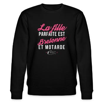 La fille parfaite est Bretonne et Motarde - Sweat bio CHANGER Stanley/Stella Unisexe - noir - Devant - Nik (191cm) & Marisol (170cm)