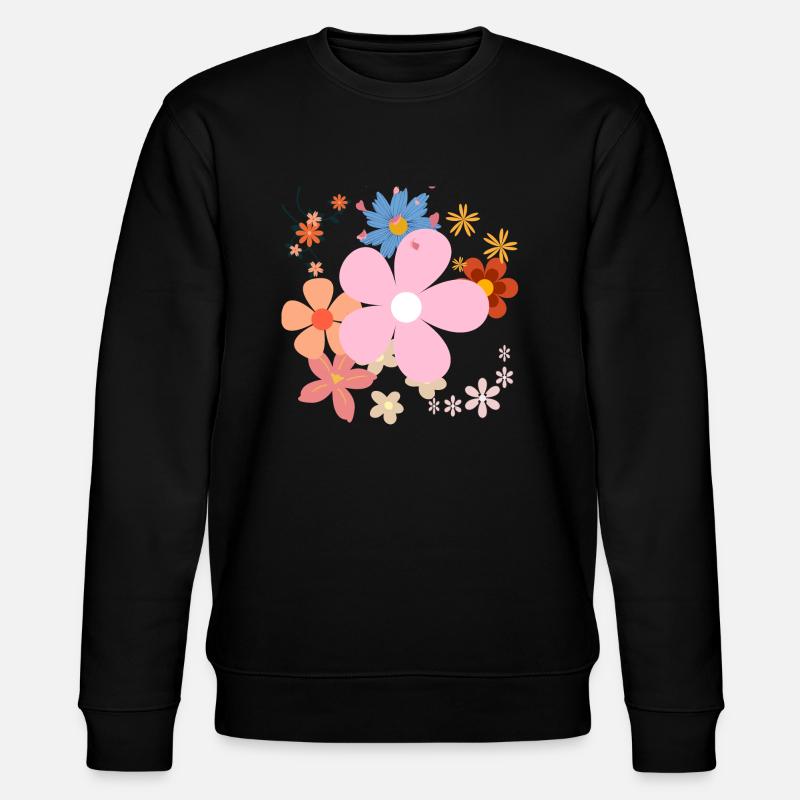 BLUMEN - Stanley/Stella Unisex Bio-Sweatshirt CHANGER  - Schwarz