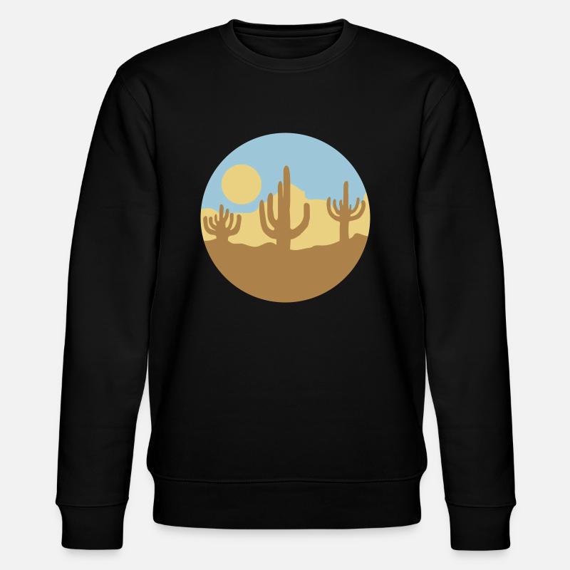 Sonne Wüste Landschaft Silhouette - Stanley/Stella Unisex Bio-Sweatshirt CHANGER  - Schwarz