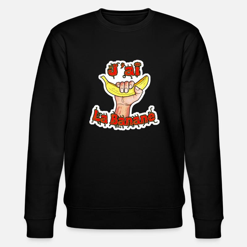 Ich bin Banane - Stanley/Stella Unisex Bio-Sweatshirt CHANGER  - Schwarz