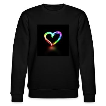 Light Stroke Heart - Stanley/Stella Unisex Bio-Sweatshirt CHANGER  - Schwarz - Vorne - Nik (191cm) & Marisol (170cm)
