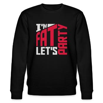 im fat lets party - Stanley/Stella Unisex Bio-Sweatshirt CHANGER  - Schwarz - Vorne - Nik (191cm) & Marisol (170cm)