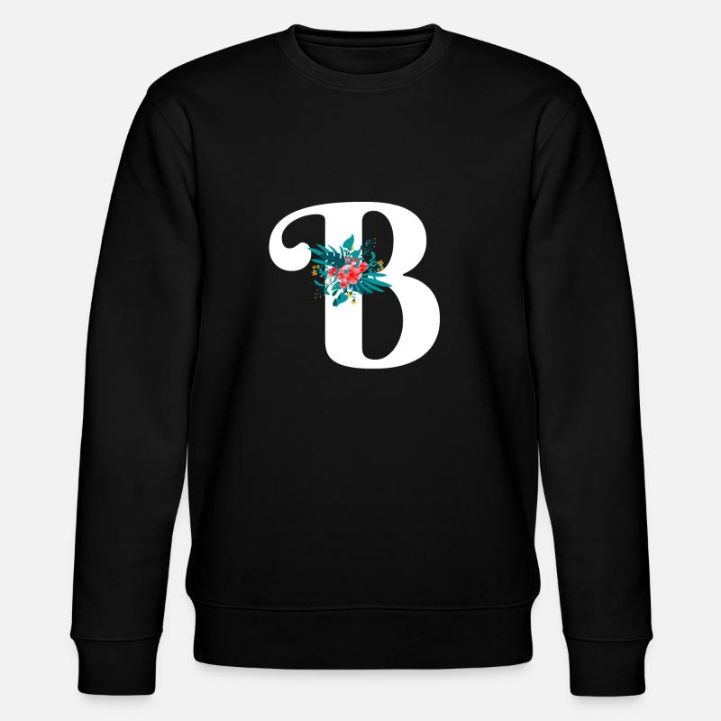 Buchstabe B geblüht - Stanley/Stella Unisex Bio-Sweatshirt CHANGER  - Schwarz
