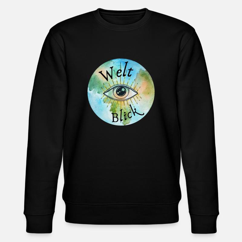 Weltblick Aquarell Design - Stanley/Stella Unisex Bio-Sweatshirt CHANGER  - Schwarz