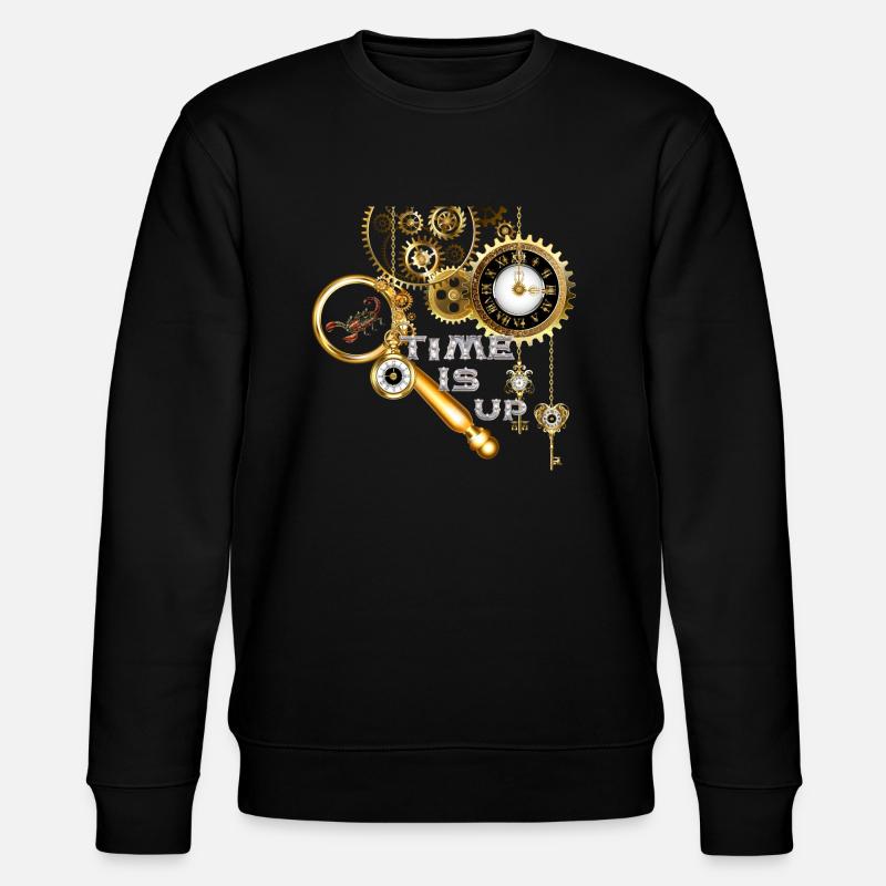 Steampunk" Time is Up" - Stanley/Stella Unisex Bio-Sweatshirt CHANGER  - Schwarz