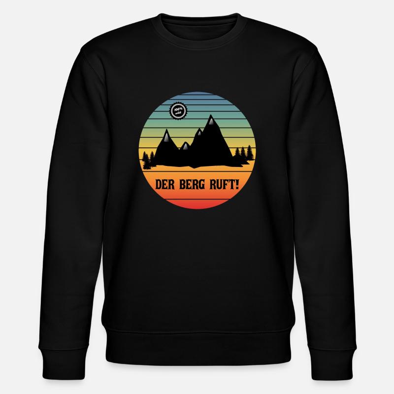 Wandern - Der Berg ruft! - Stanley/Stella Unisex Bio-Sweatshirt CHANGER  - Schwarz
