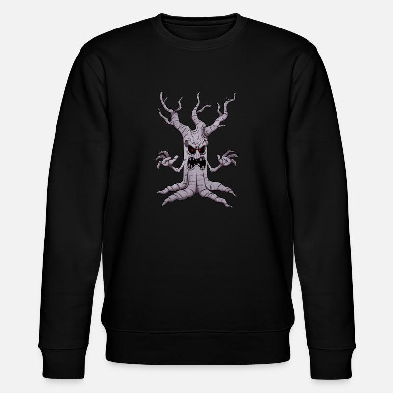 Gruseliger Halloween-Baum - Stanley/Stella Unisex Bio-Sweatshirt CHANGER  - Schwarz