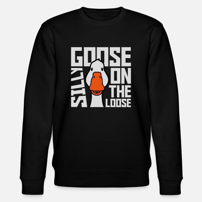 goose on the loose - Stanley/Stella CHANGER Unisex Organic Sweatshirt - black