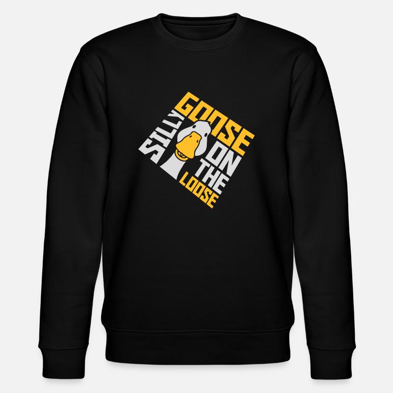 goose on the loose - Stanley/Stella CHANGER Unisex Organic Sweatshirt - black