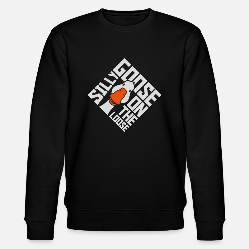 goose on the loose - Stanley/Stella CHANGER Unisex Organic Sweatshirt - black