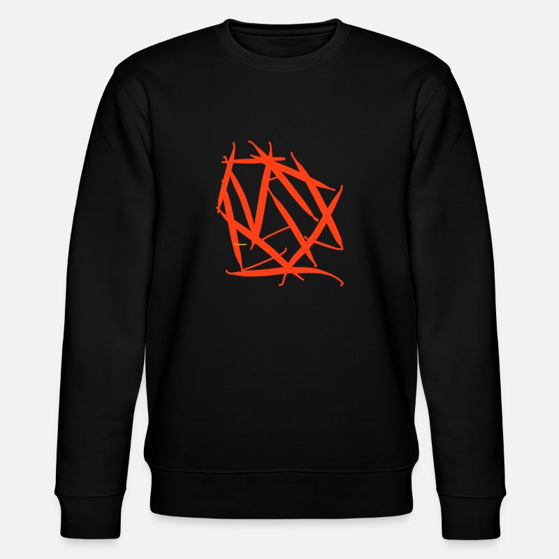 Red abstract cube - Stanley/Stella CHANGER Unisex Organic Sweatshirt - black